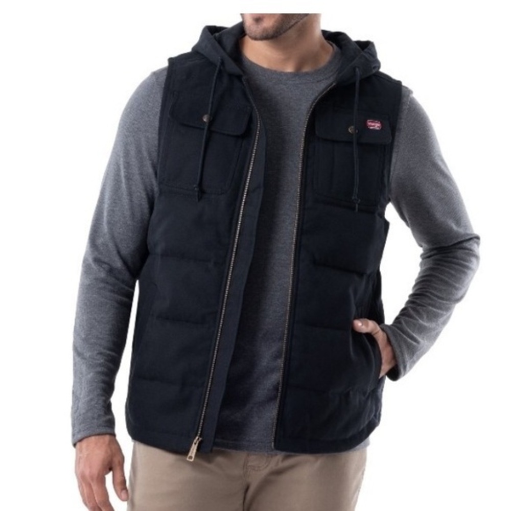 Wrangler Workwear Men's Dark Vest with Hood